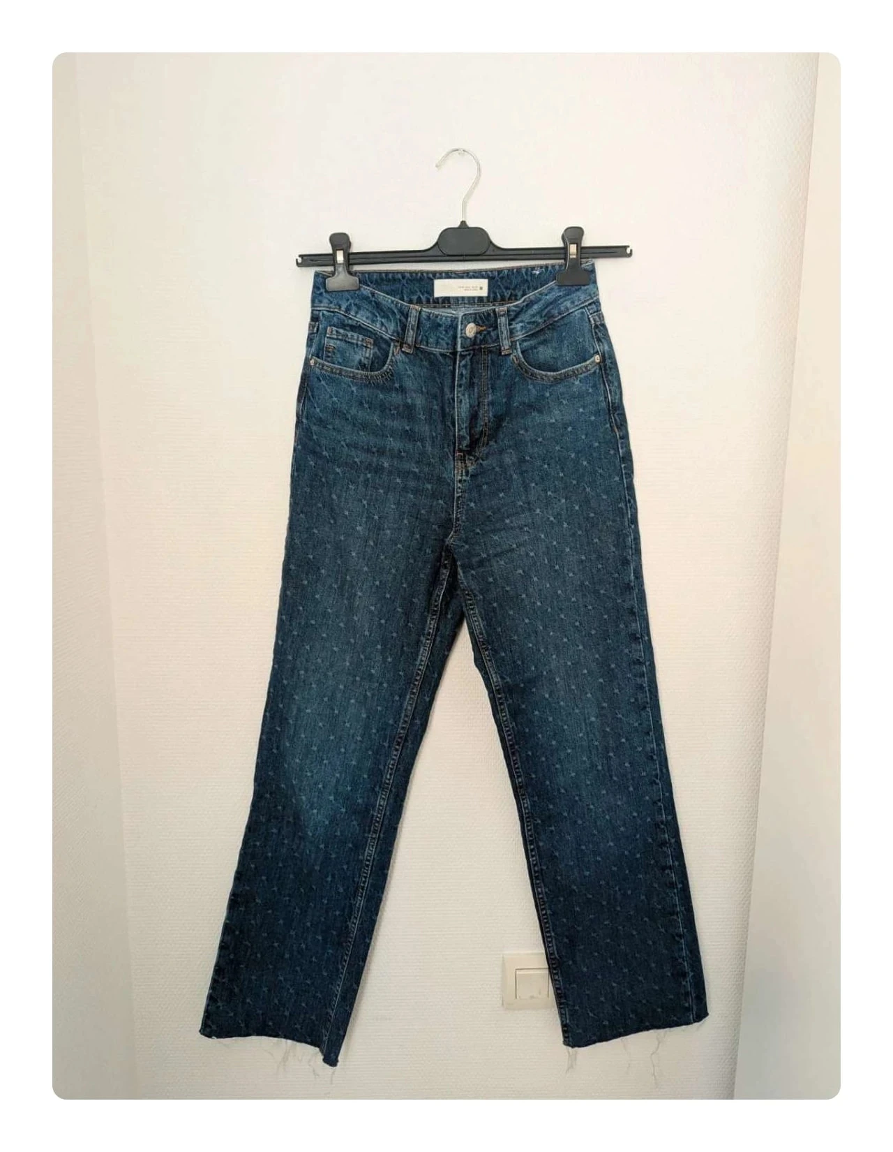 Jean Zara bleu foncé à motifs - Taille 34 (XS)